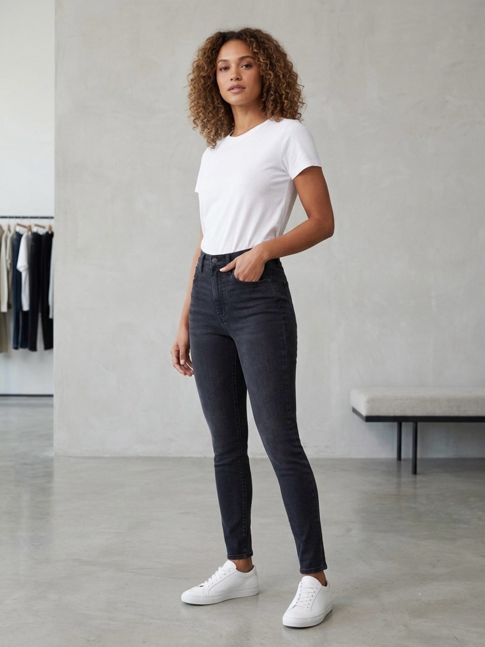 Madewell High Rise Skinny Jeans Washed Faded Black Denim Ankle Size 28